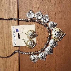 Lucky Brand necklace with matching earrings